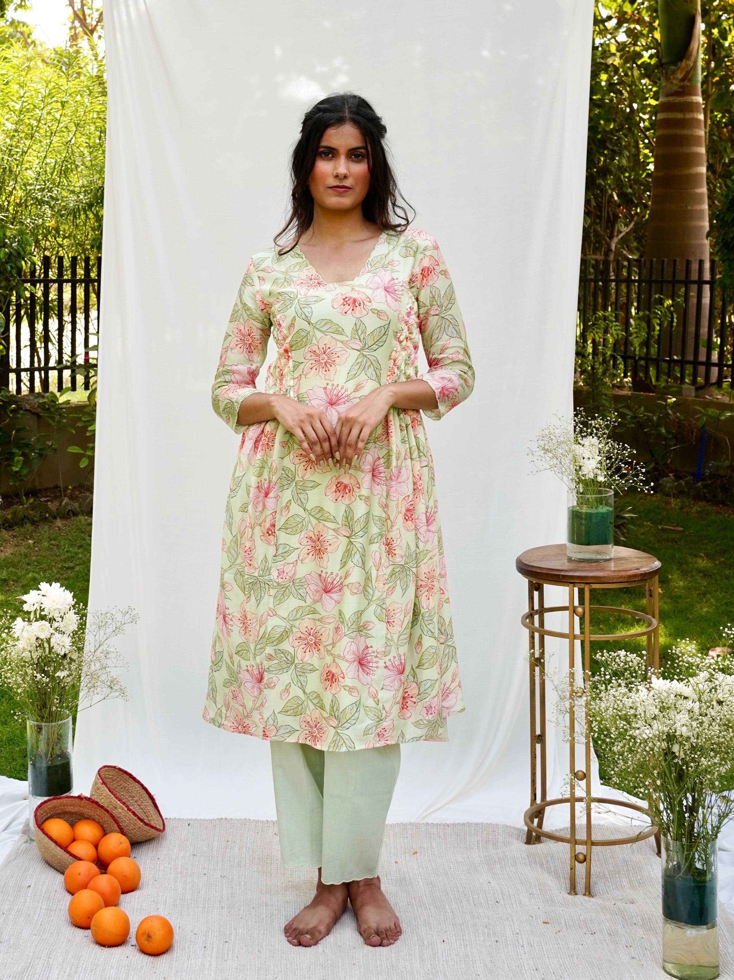 Mint Printed Top Pant Set — view 1