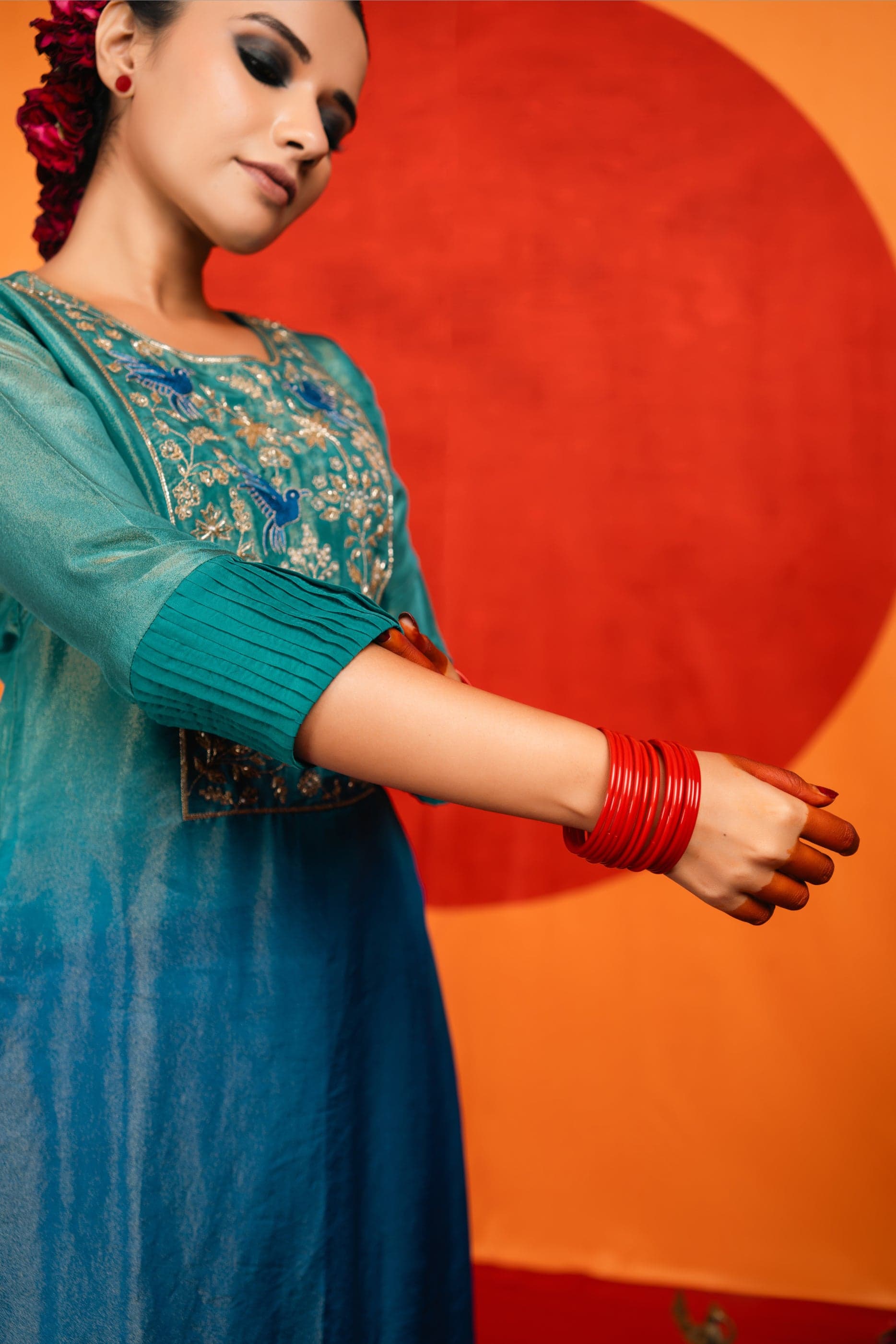 Craftsmanship detail — Ombre A-Line Kurta Set